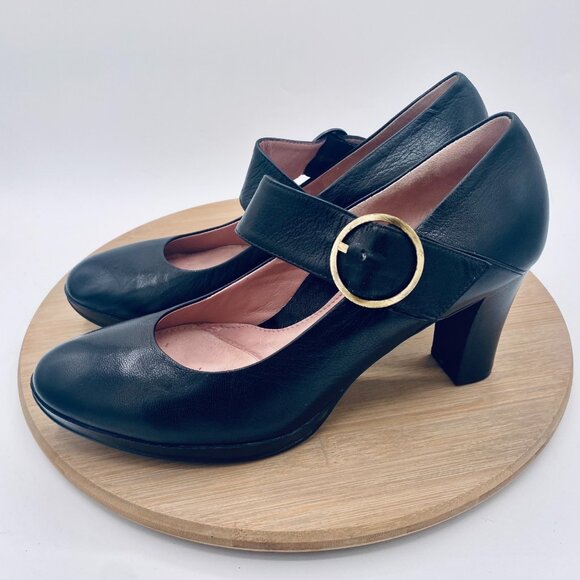 BeautiFeel Heels Womens 9 40 Black Leather Mary Jane Pumps Comfort - Picture 6 of 12